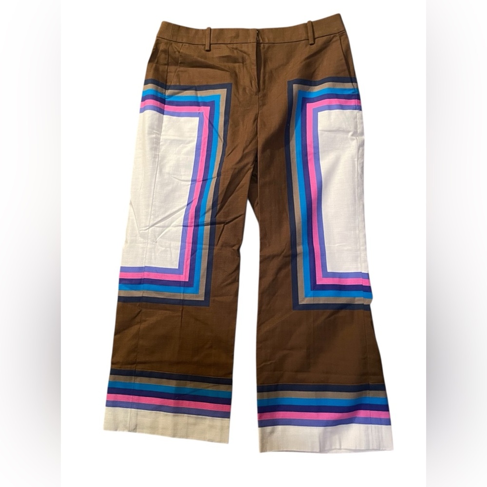 J Crew linen cropped Multicolor Pants